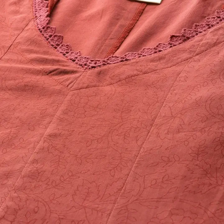 anayna Anarkali Pure Cotton Kurta With Trousers & Dupatta, Rust