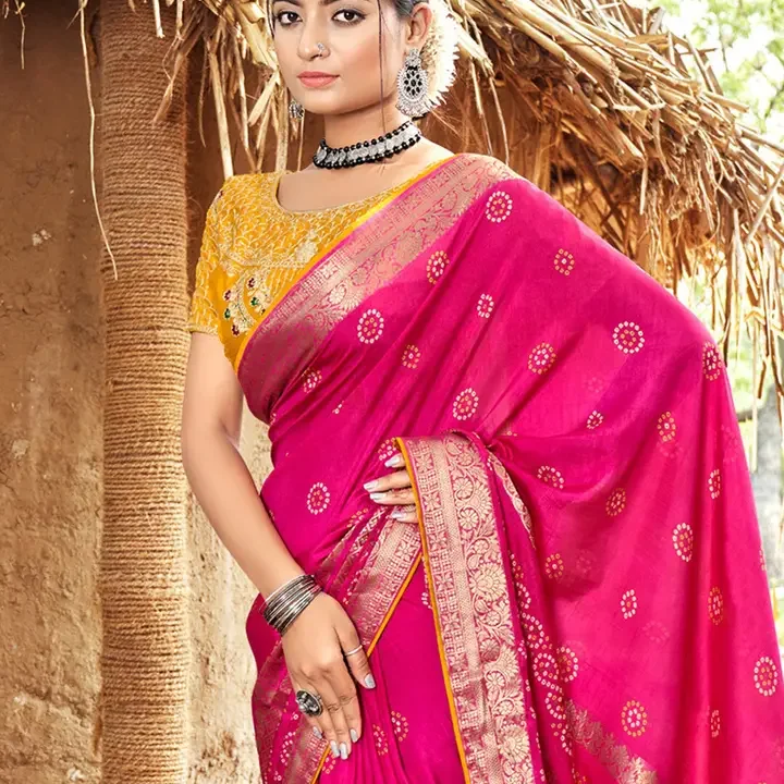 Saree mall Woven Design Zari Sarees, Pink