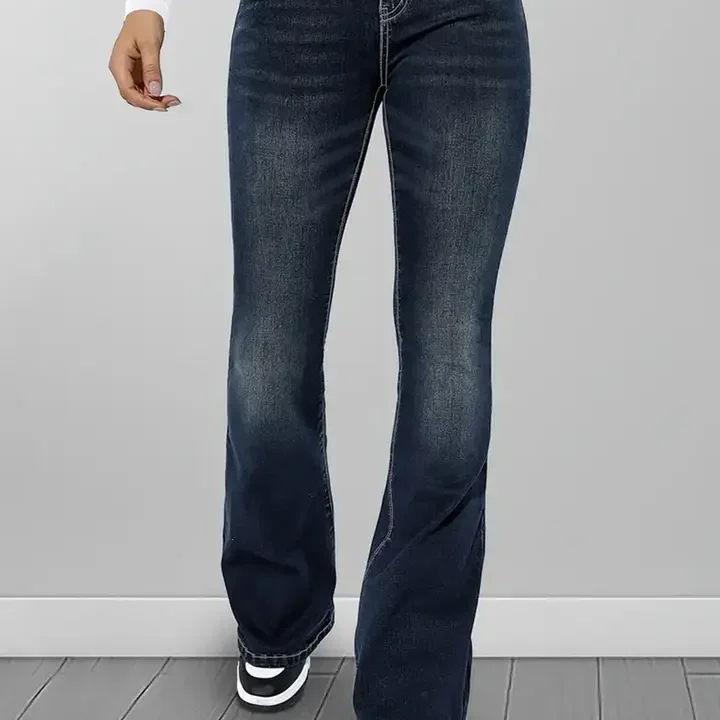 Off Duty India Women Blue Bootcut High-Rise Light Fade Stretchable Jeans