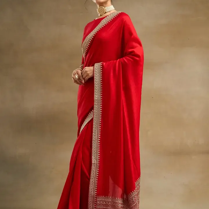 kasee Solid Embroidered Saree
