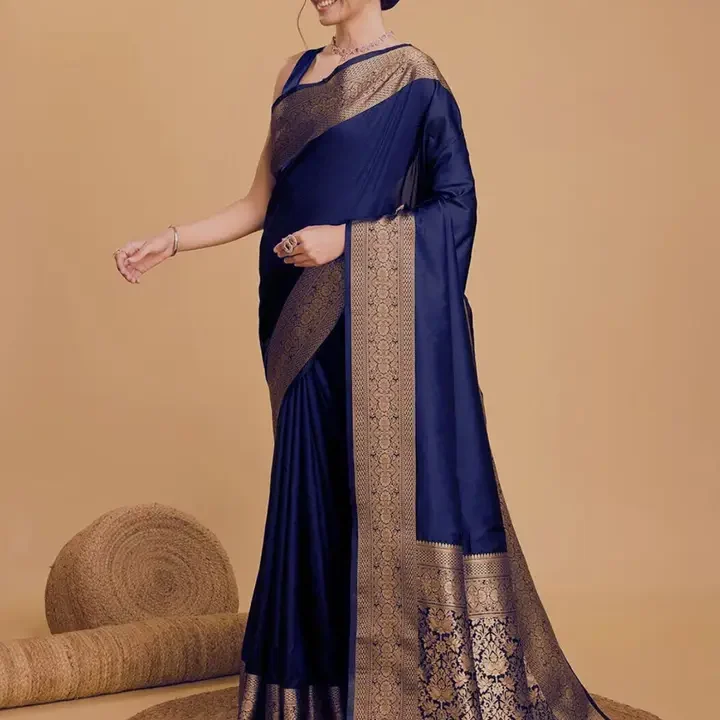 Royal Rajgharana Saree Zari Banarasi Sarees, Blue