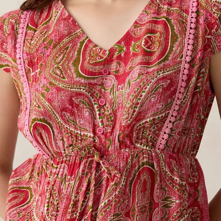 Outzidr Crepe Top, Pink