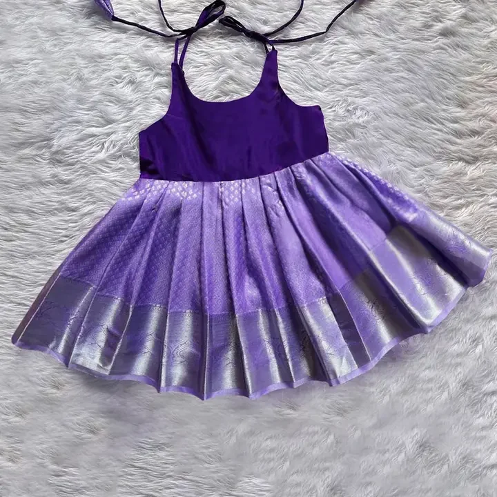 UFB Girls Embroidered Satin Fit & Flare Dress, Violet