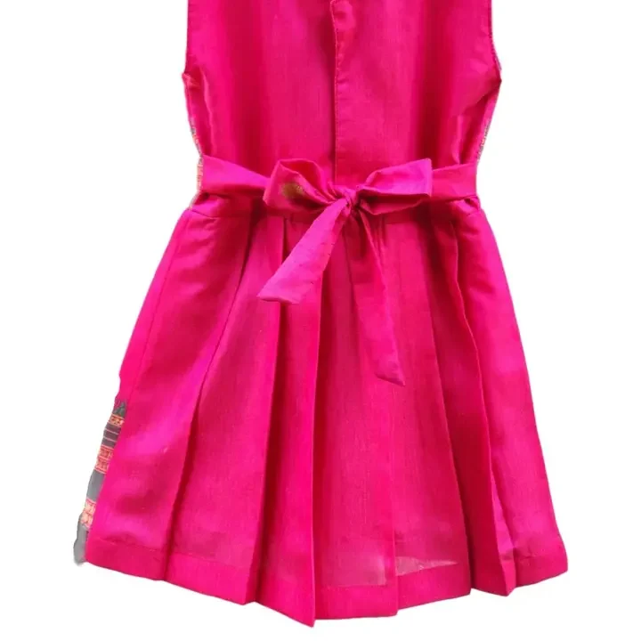 AMBA COLLECTION BOUTIQUE Girls Pink Sleeveless Ethnic Dresses