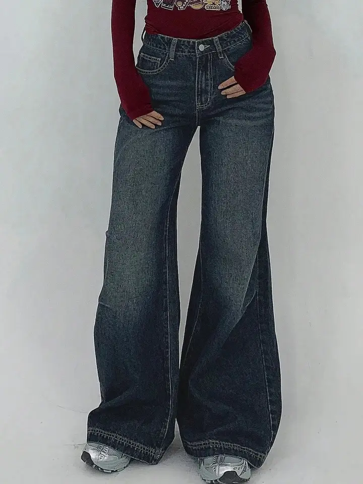 Off Duty India Women Flared High-Rise Low Distress Light Fade Jeans, Blue