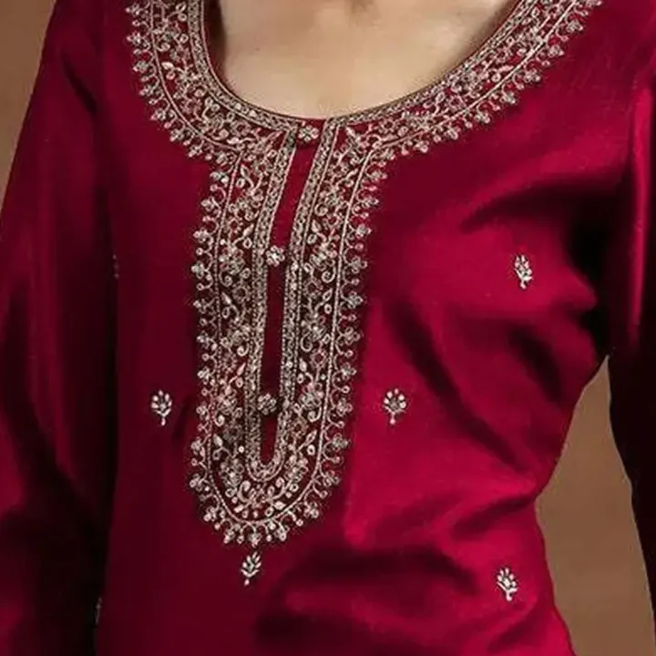 rarethread Women Khadi Khadi Kurta, Maroon