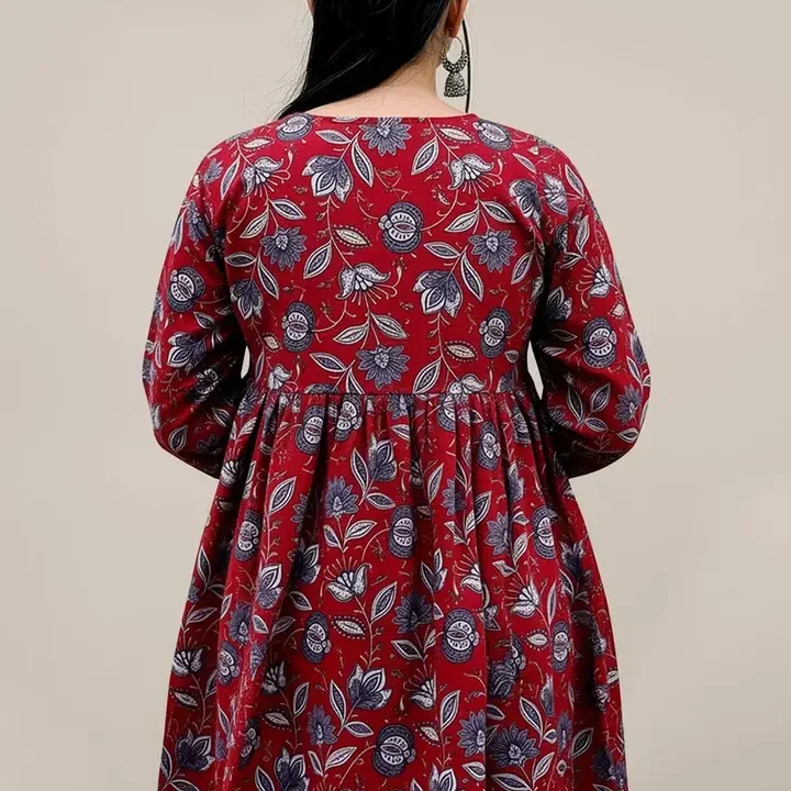 Maheshvi Floral Print Top, Red