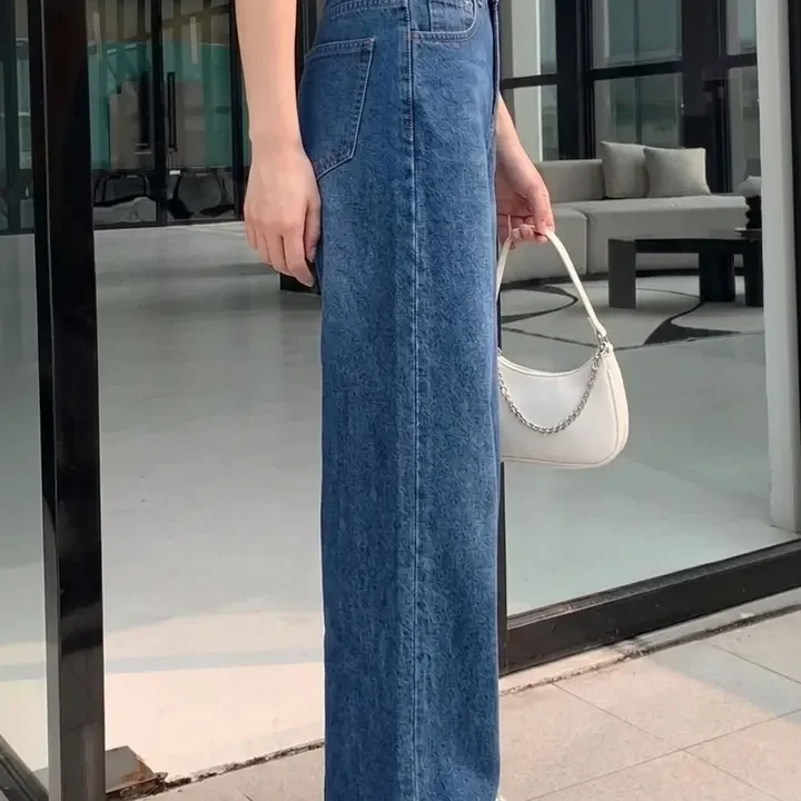 zayla Women Jean Wide Leg High-Rise Light Fade Jeans, Blue